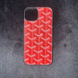 Goyard Red Patterned Phone Case